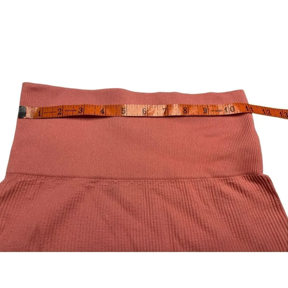 Colsie Ribbed Coral High Rise Seamless Lounge Shorts Women’s XS Stretch Workout